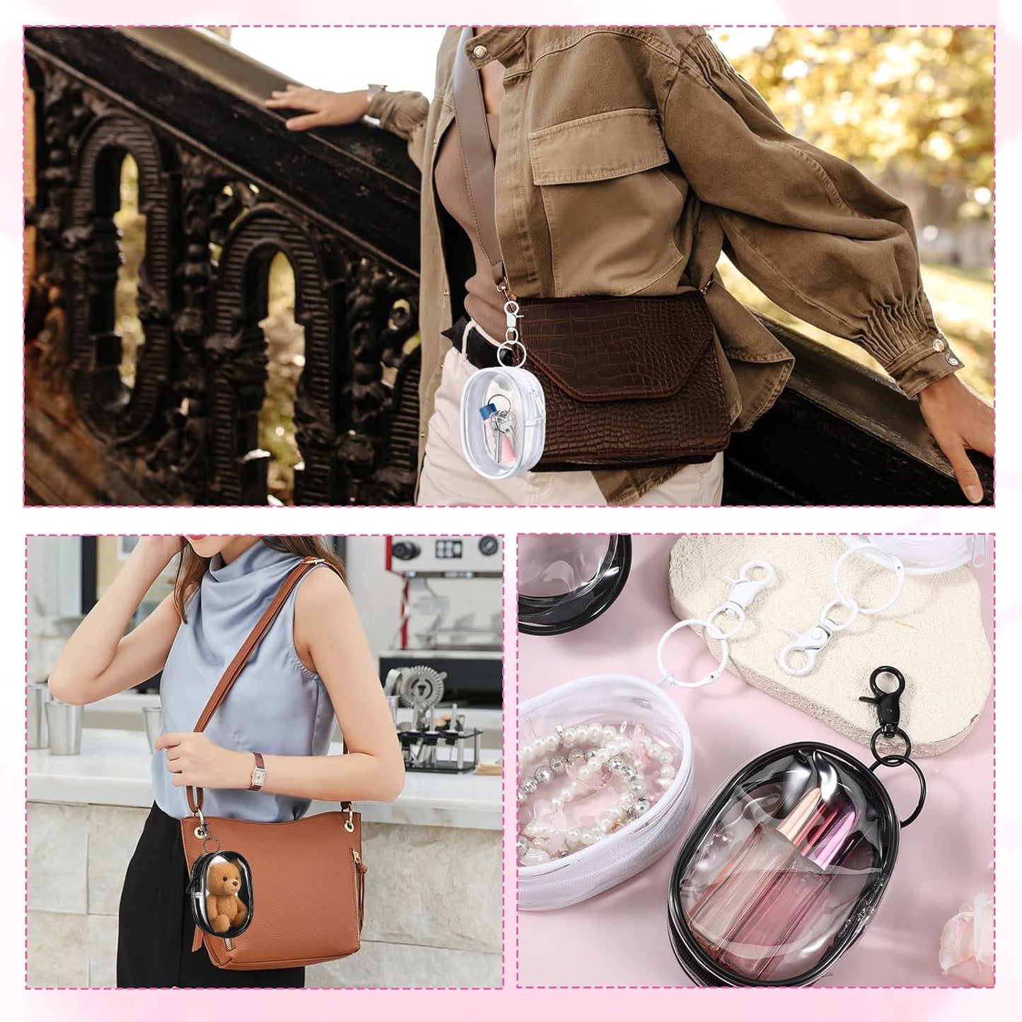 4 PCS Clear Keychain Pouch