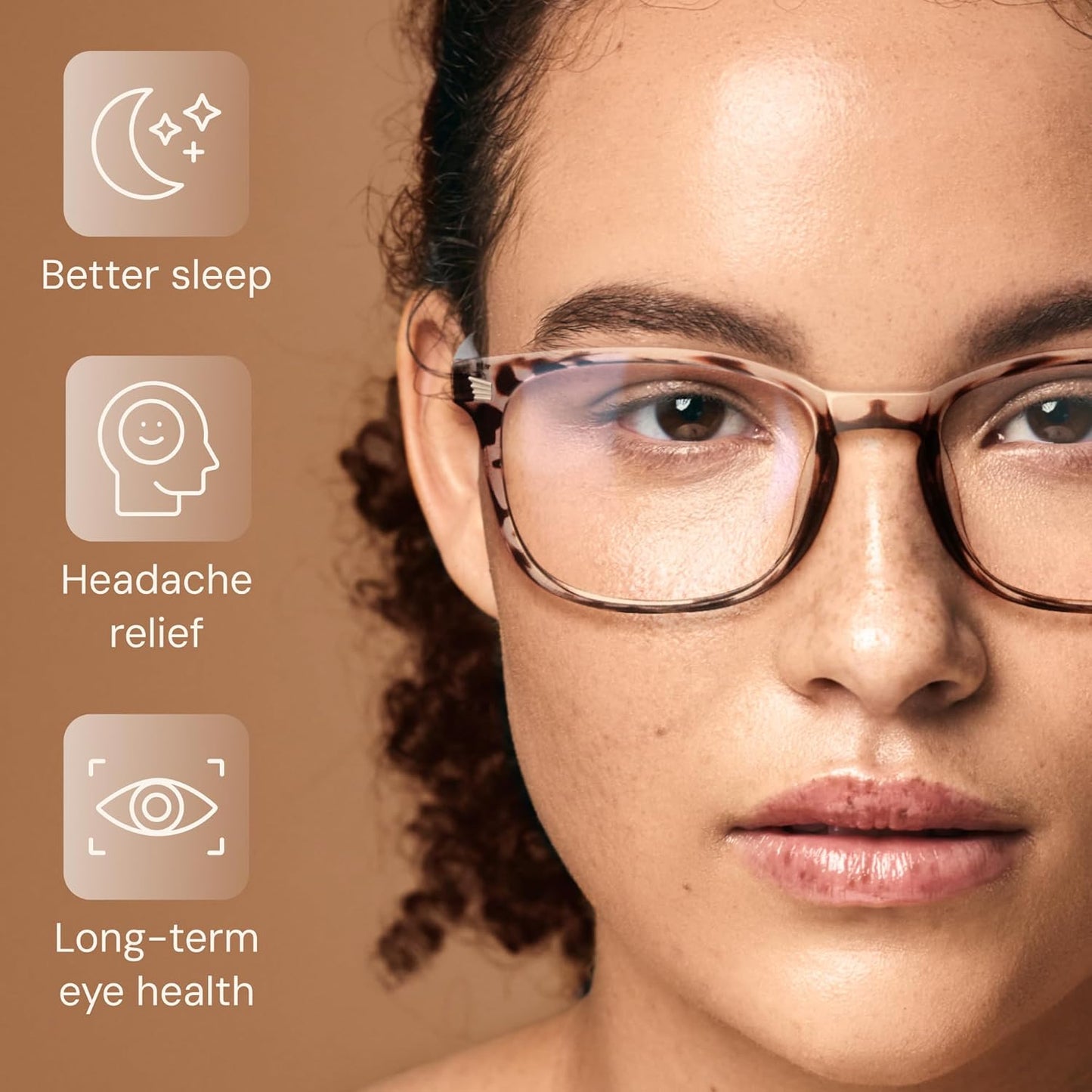 Stylish Blue Light Glasses for Woman - Computer Glasses 99% Blue Light Blocking - Lightweight TR90 Frames - 3 Pack