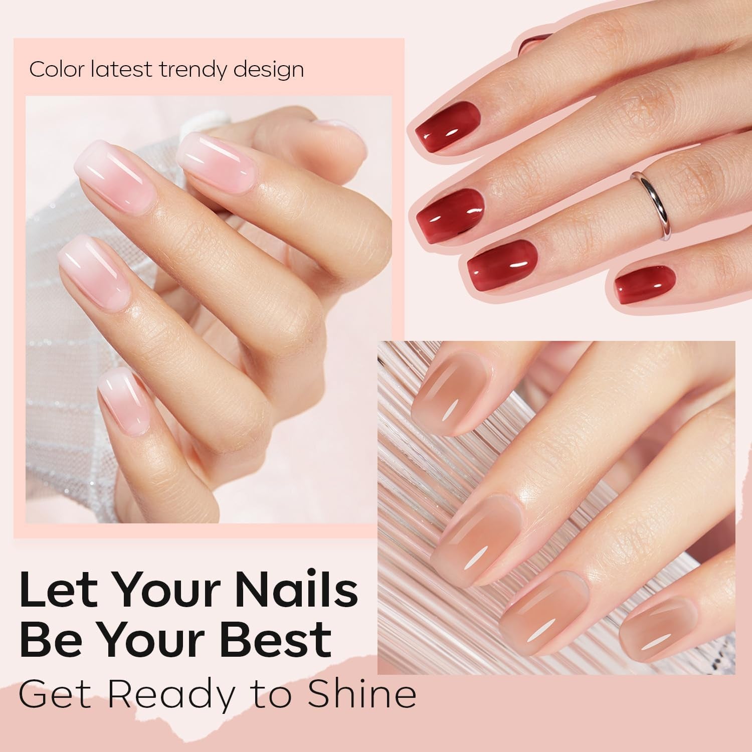 Jelly Nail Polish of 6 Colors 