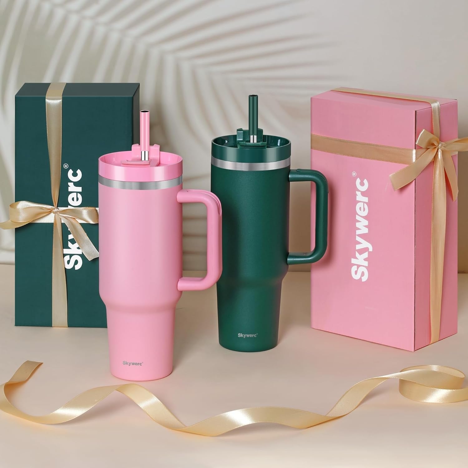 40 Oz Tumbler with Handle and Straw